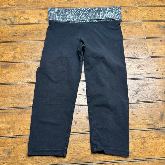 Pink Victoria’s Secret fold over yoga capri pants small - Picture 1 of 5